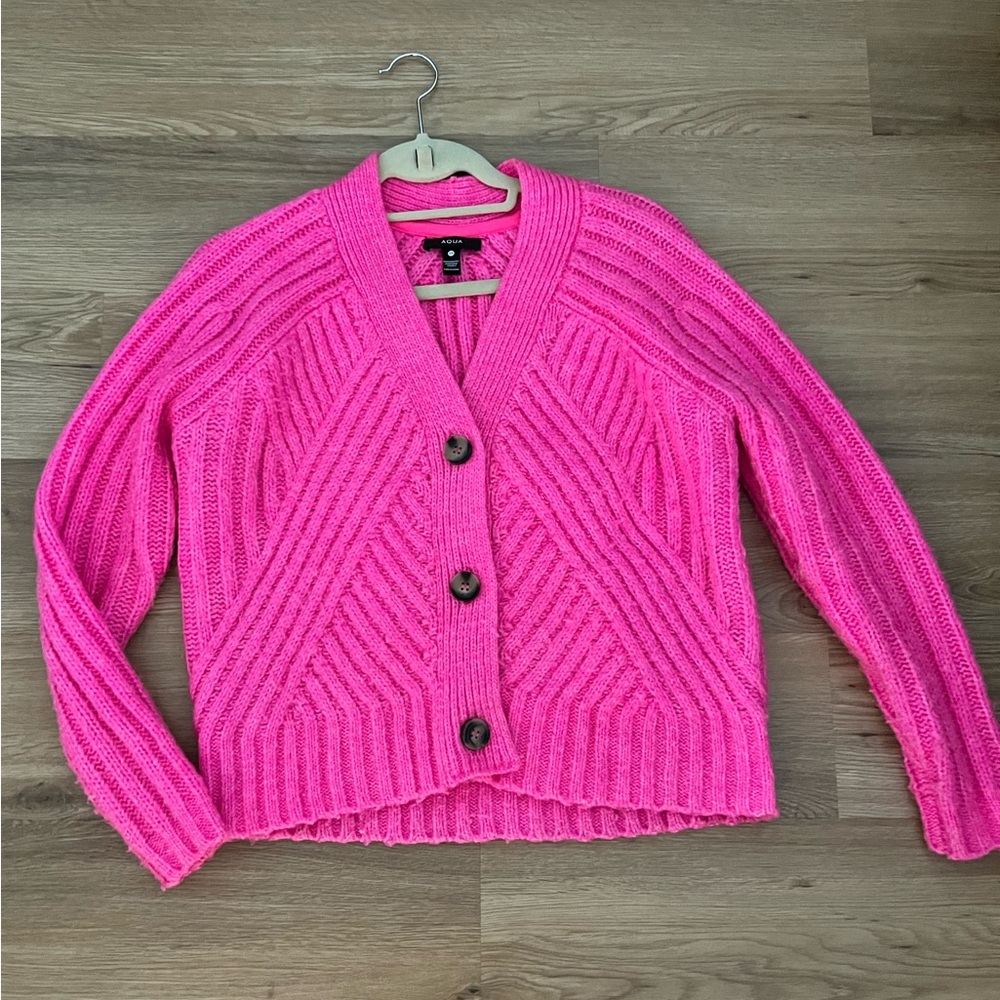 Aqua Hot Pink Women's Cardigan